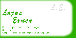 lajos exner business card